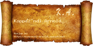 Koppándi Arnold névjegykártya