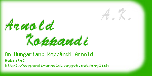 arnold koppandi business card