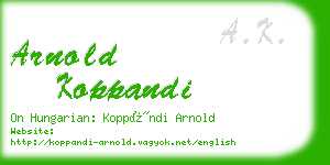 arnold koppandi business card